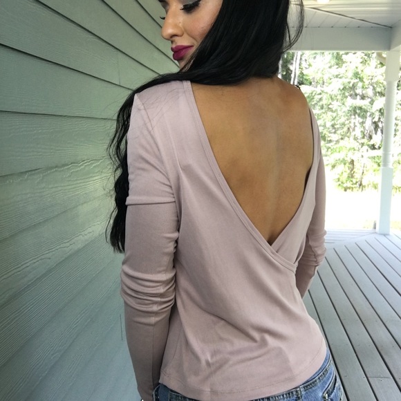 Double Zero Tops - New Long Sleeve Top with Plunge Back